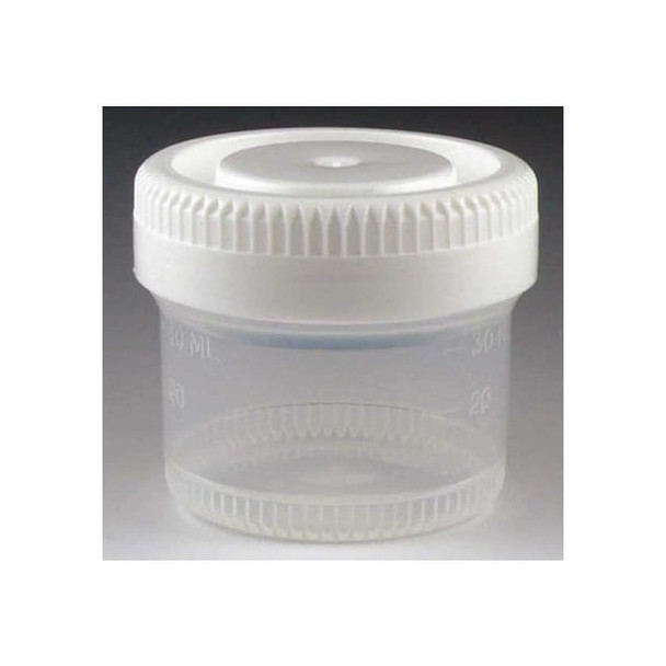 Globe Scientific Airtight Jar,40 mL,42.5 mm H,White,PK600 6520