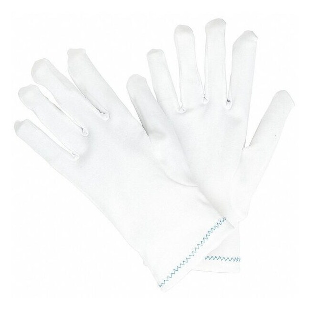 Reversible Inspection Gloves, Nylon, 9.5 in Length, Heavy, White, Size L ,12 PK