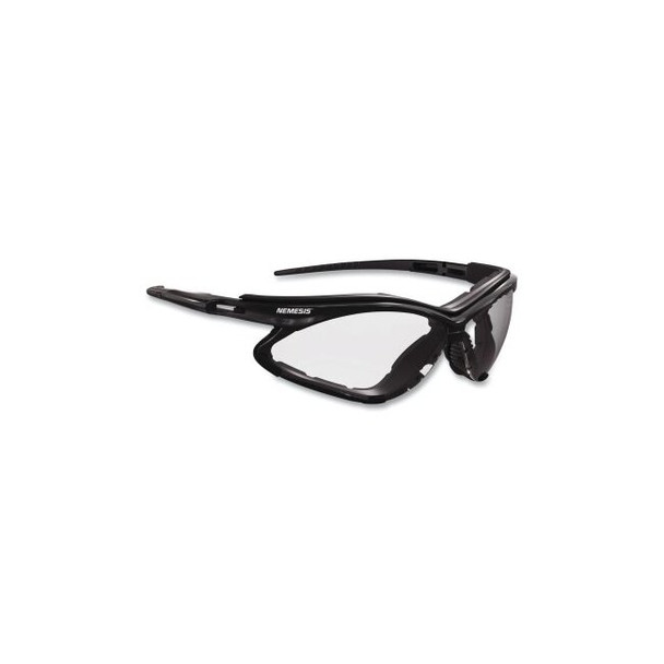 Nemesis™ Safety Glasses, Clear Lens Tint, Polycarbonate, Anti-Fog, Black Frame, w/Foam Gasket