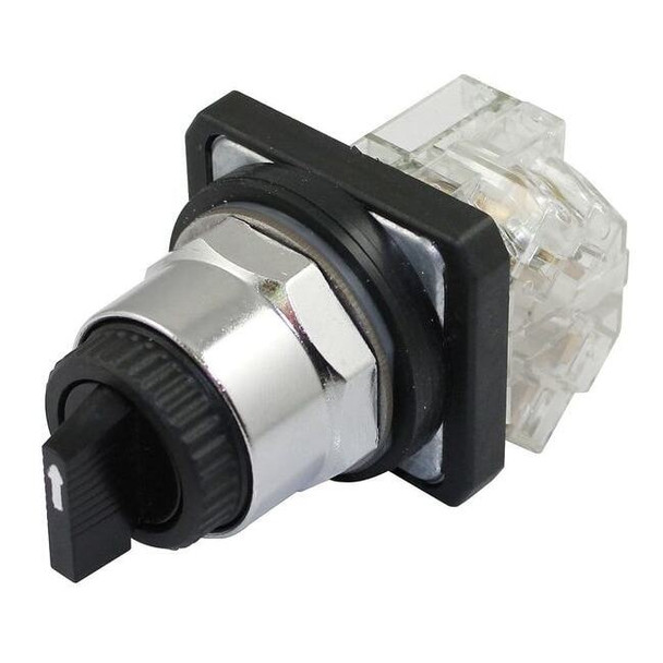 Dayton SelectorSwitch,Non-Illum,3Pos,30mm,Black 30G303