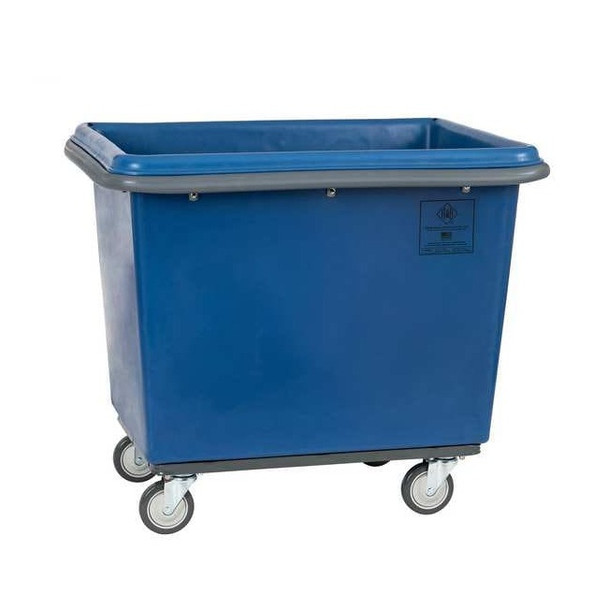 Poly Cube Truck with Air Cushion Bumper and Steel Base, 12 Bushel, Blue