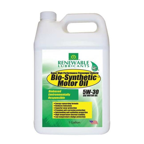Renewable Lubricants Engine Oil,5W-30,Bio-Synthetic,1gal 85123