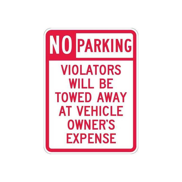 Lyle Tow Zone No Parking Sign,24" x 18, T1-1062-HI_18x24 T1-1062-HI_18x24