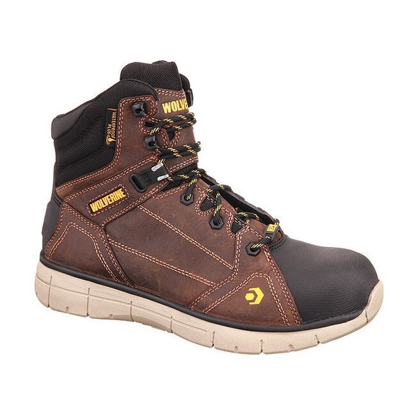 Wolverine Men's 6-Inch Work Boot, 8, CarbonMAX Toe, 6 in H, Brown, W10797 W10797