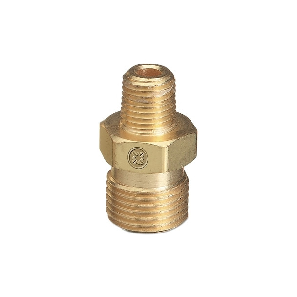Male NPT Outlet Adaptor for Manifold Pipelines, Brass, Acetylene, 1/4 in NPT Pack of 10