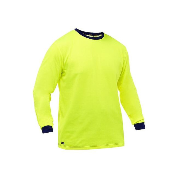 Bisley High-Visibility Shirt, Cotton, Polyester, Yellow, L 310M6118-Y/L