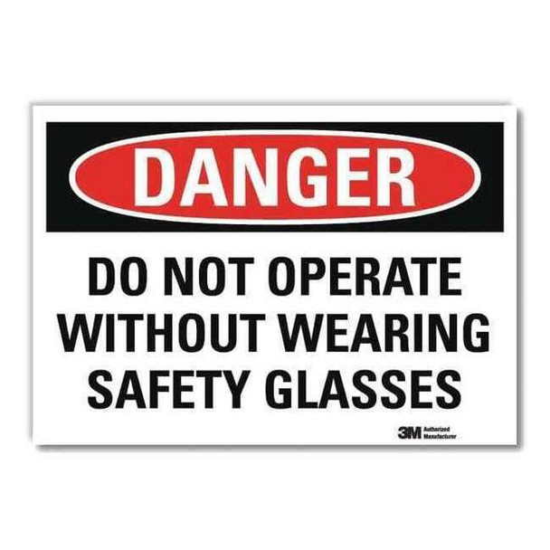 Lyle Danger Sign,Self-Adhesv Mount,7inWx5inH, U3-1350-RD_7X5 U3-1350-RD_7X5