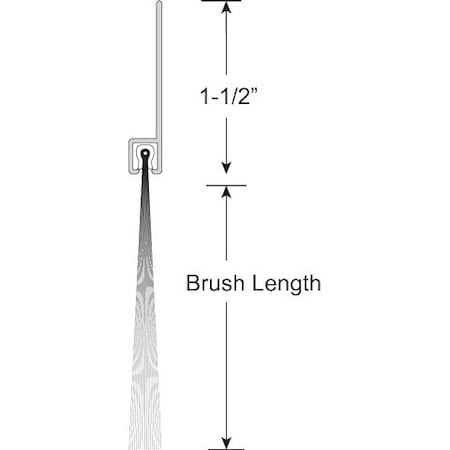 Brushseal, Polyp., 1-1/2-in Straight Holder, 2-in Brush, 94-in.