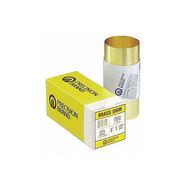 Precision Brand Shim Stock,Roll,Brass,0.0020 In,12 In 17205