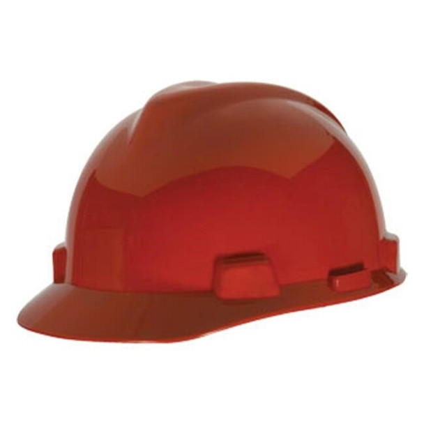 MSA V-Gard® Standard Slotted Cap w/ Fas-Trac® Suspension, Red, 1/Each