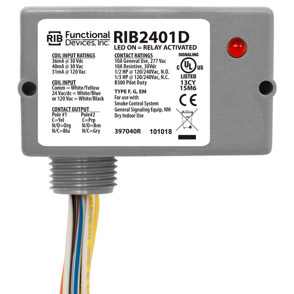 RIB Relays Enclosed Pilot Control Relay RIB2401D