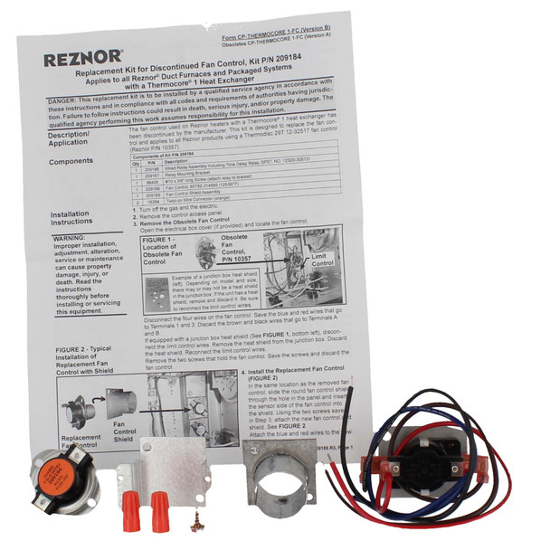 Reznor Duct Furnace Fan Control Kit 209184