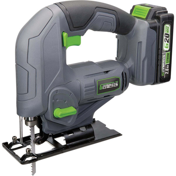 Genesis 20V Cordless Jig Saw Kit with 2.0 Ah Battery & Charger GLJS20B