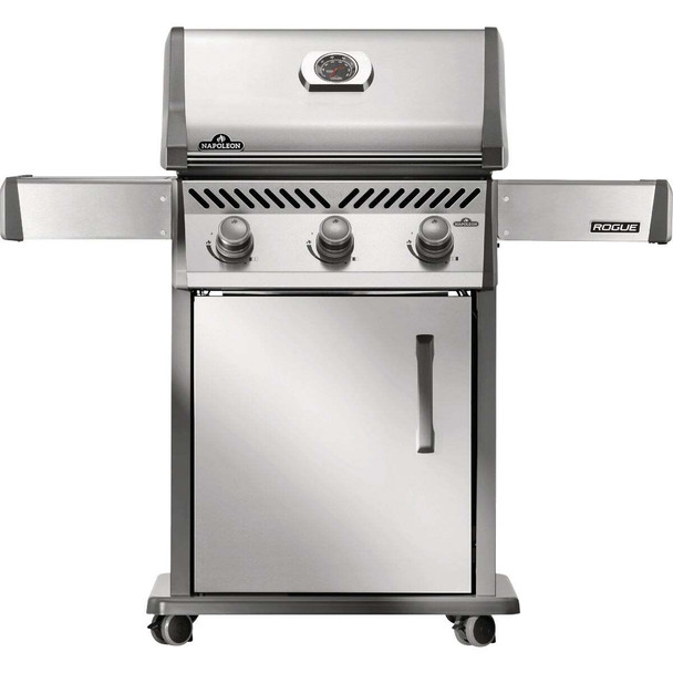 Napoleon Rogue 425 3-Burner with Cast Iron Grids LP Gas Grill, Stainless Steel