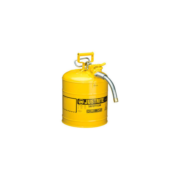 Justrite Safety Can Type II Accuflow 5 Gallon Galvanized Steel W/ 1"" Hose 72502