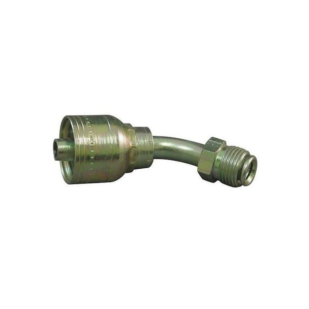 Eaton Aeroquip Crimp Fitting,45deg,1/4" ID,7/16",MFlare 1AA4MFA4