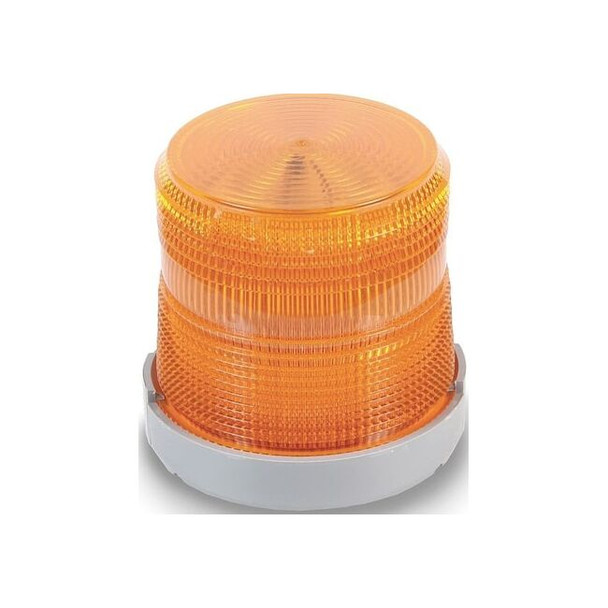 Warning Light, Amber, (6) LED, 24V DC, 65 FPM, 4 9/32 in Dia., Panel/Conduit