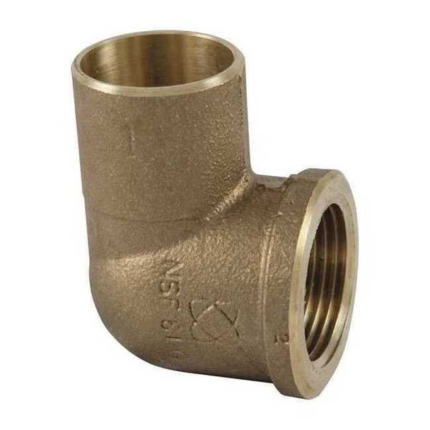 Nibco Elbow, Bronze, Cup 1/2 in, FNPT 1/4 in 707-3R-LF 1/2X1/4