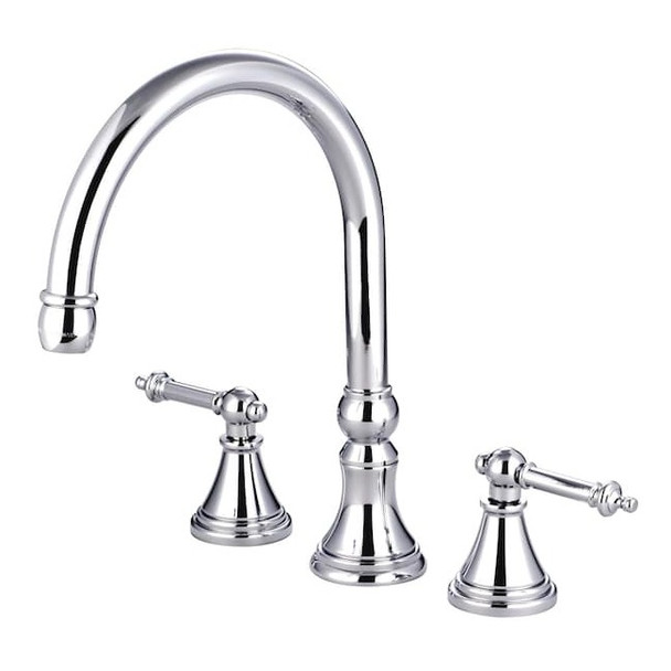 Kingston Brass Roman Tub Faucet, Polished Chrome, Deck Mount KS2341TL