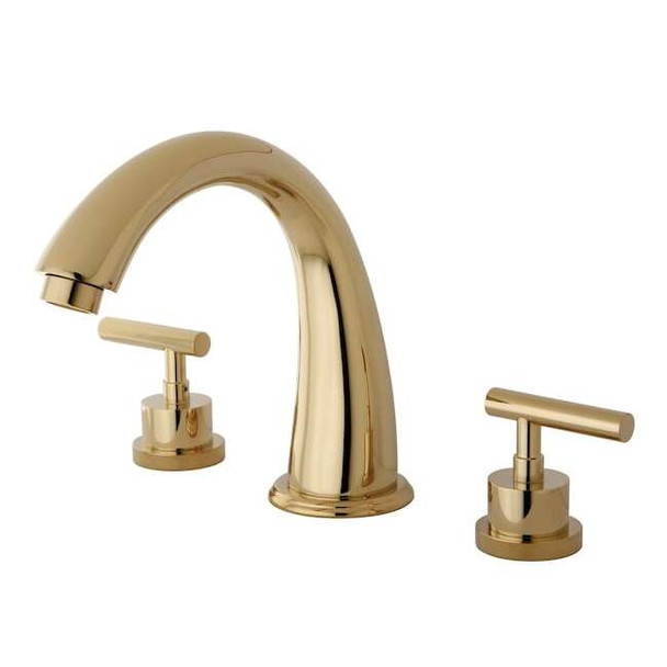 Kingston Brass Roman Tub Faucet, Polished Brass, Deck Mount KS2362CML