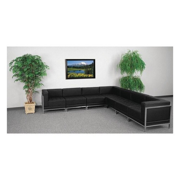 7 pcs. Living Room Set, 28-3/4", 113" x 27-1/2", Upholstery Color: Black