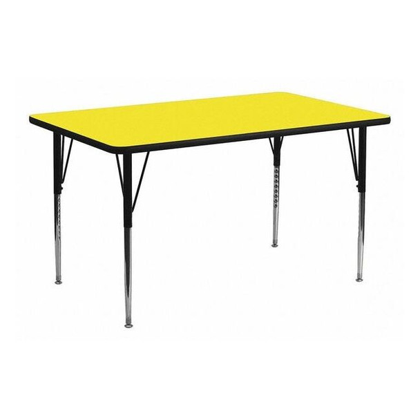 Rectangle Activity Table, Chrome, Laminate, Particleboard, Steel, Yellow