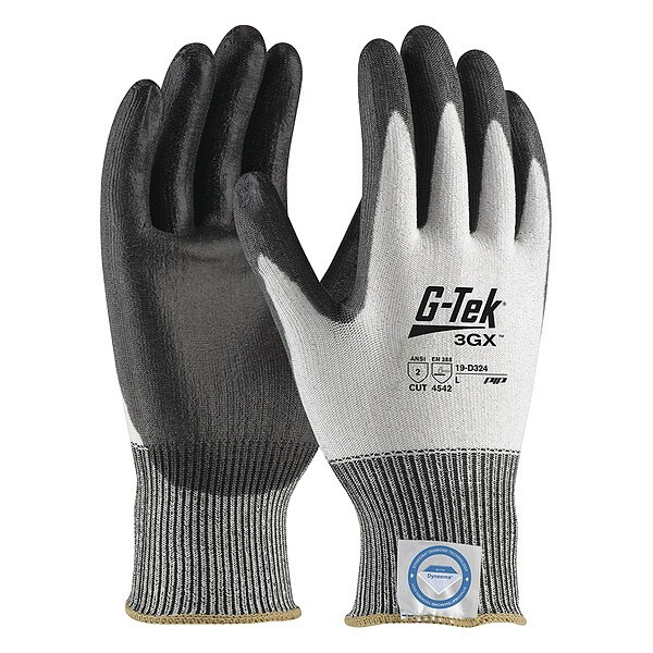 Cut-Resistant Glove, Cut Level A2 ,Dipped ,Polyurethane ,Smooth ,XS 12 PK