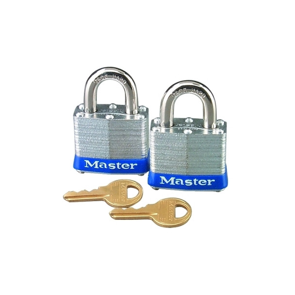 No. 3 2-Pack Laminated Steel Pin Tumbler Padlocks, 9/32" Dia., 3/4" L X 5/8" W
