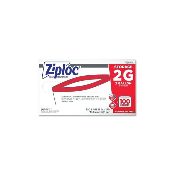 Double Zipper Storage Bag, 2 gal, 100/Box