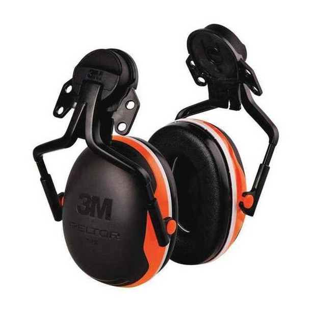 3m Peltor X4 Hard Hat Mounted Ear Muffs, 25 dB NRR, Passive, Orange X4P5E