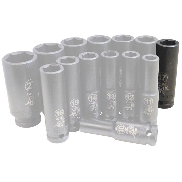 1/2" Drive 6-Point Deep Metric Impact Socket - 17mm 4317