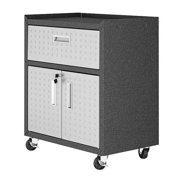 Manhattan Comfort Mobile Cabinet, 30.3 in W, Grey 2GMCC