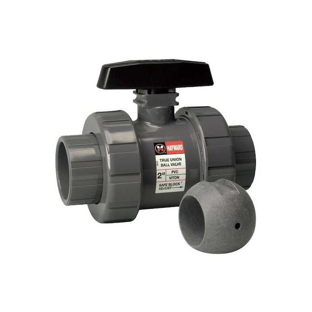 Ball Valve, True Union, Z-Ball, 1-1/4", PVC/FPM, Full Port, Drilled, S/T, Vented