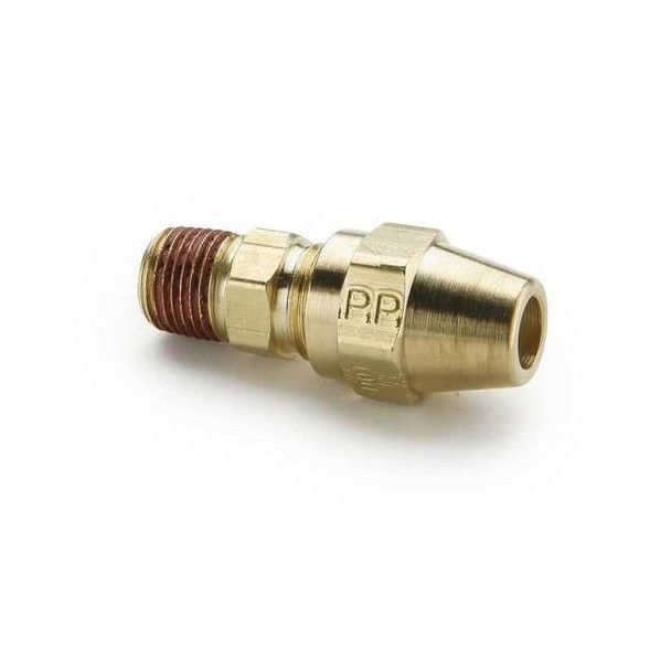 Parker Strt, Brass, Comp. 3/8 in, MNPT 3/8 in VS68AB-6-8