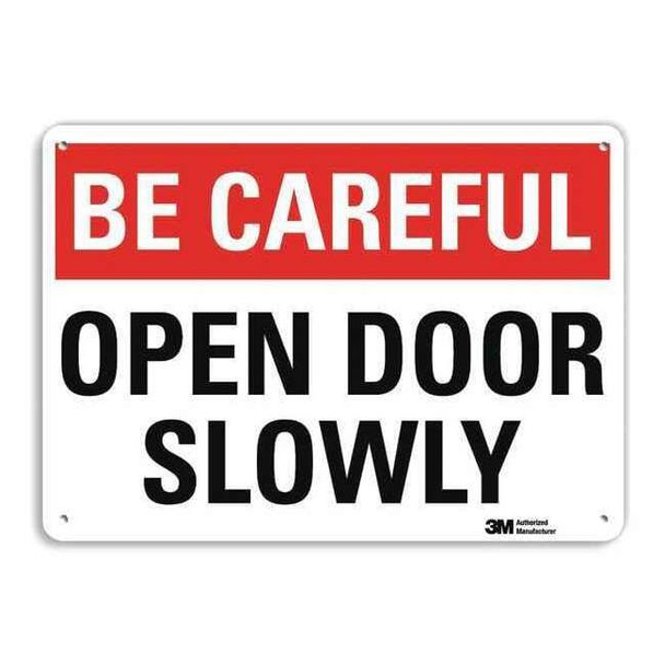 Caution Sign, 10 in H, 14 in W, Plastic, English, U7-1022-NP_14X10