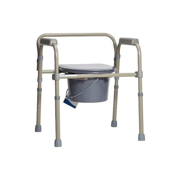 Dynarex Commode Chair, Gray, Steel 10372