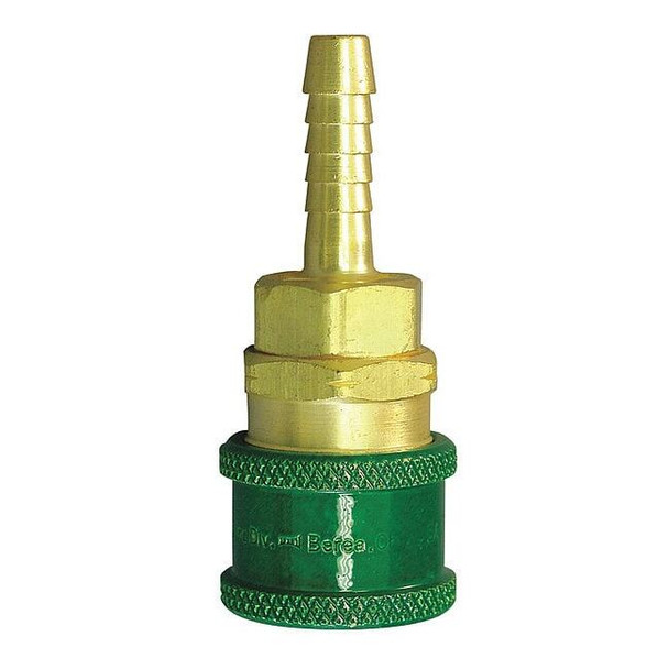 Hansen Coupler Body,Hose Barb,1/4,Brass GR606