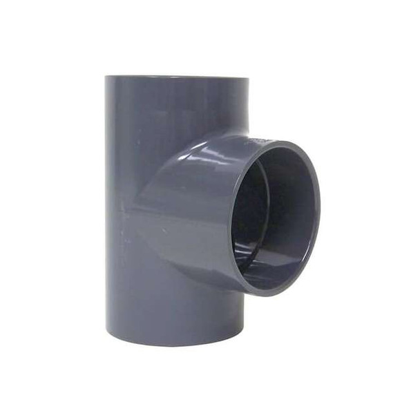Plastic Supply Duct Tee, 4 in Duct Dia, Type I PVC, 8-7/8" L PVCT04