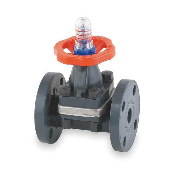 Hayward Flow Control Diaphragm Valve, 2", PVC/FPM, Flanged DAB1020FFK