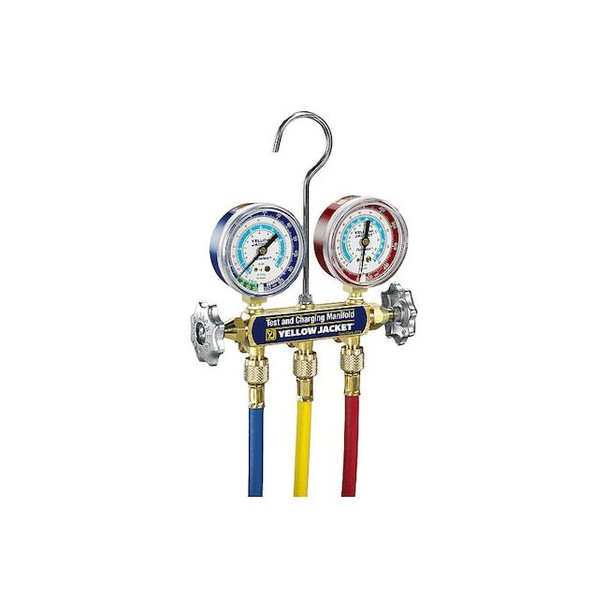Yellow Jacket Manifold Gauge Set,5 ft L,2 1/2 in Gauge 41211