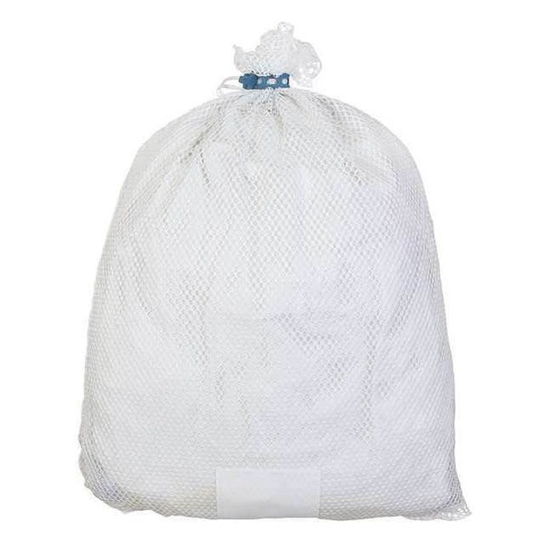 Rubber Closure, Light Weight Mesh Polyester, Laundry Bag, White