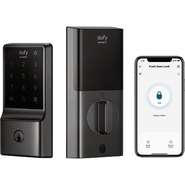 eufy Smart Lock C210 Black 5-In-1 Keyless Entry Door Lock T8502111