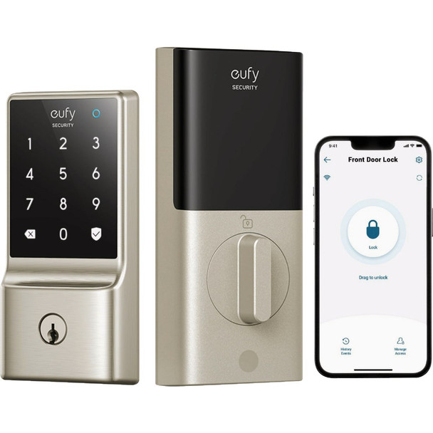 eufy Smart Lock C210 Satin Nickel 5-In-1 Keyless Entry Door Lock T8502121