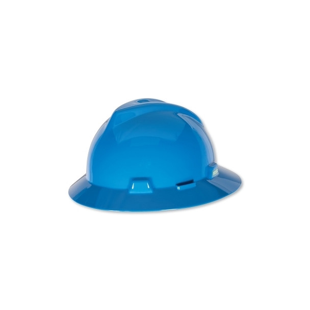 V-Gard® Protective Hat, Staz-On®, Full-Brim Hat, Slotted, Blue