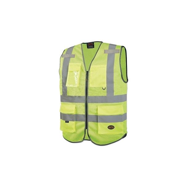 6960U/6961U Hi-Vis Mesh Multi-Pocket Safety Vest, Medium, Green