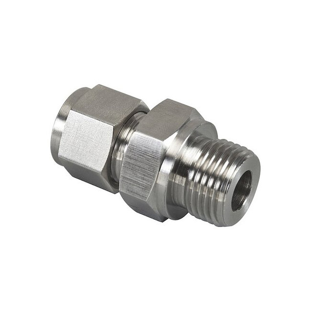 Brennan Industries Strt, SS, Comp. 1/2 in, MBSPP 3/8 in N7013-08-04-SS