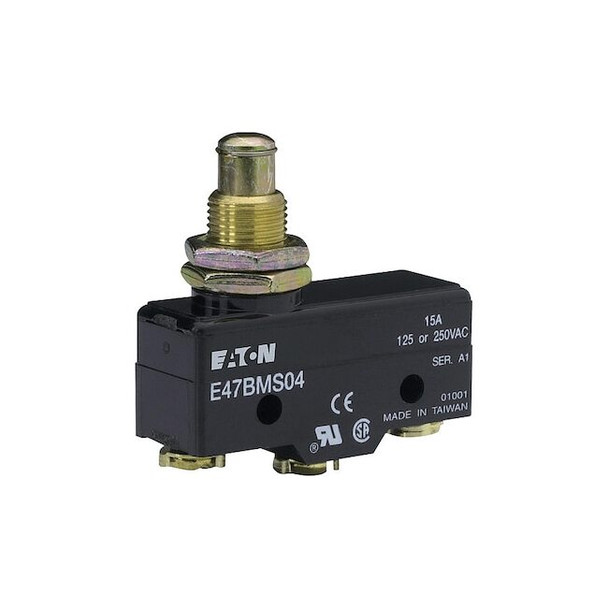 Eaton Snap Action Switch,Thermoplastic,Metal E47BMS04