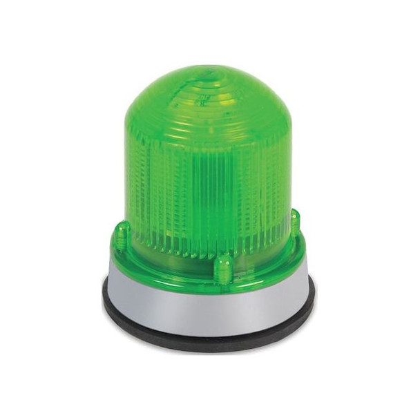 Warning Light, Green, LED, 120V AC, 420 FPM, 3 1/4 in Dia.