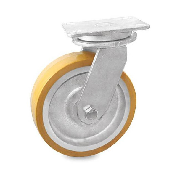 Manufacturer Varies Plate Caster,2100 lb. Load,Yellow Wheel P29S-UY060K-18