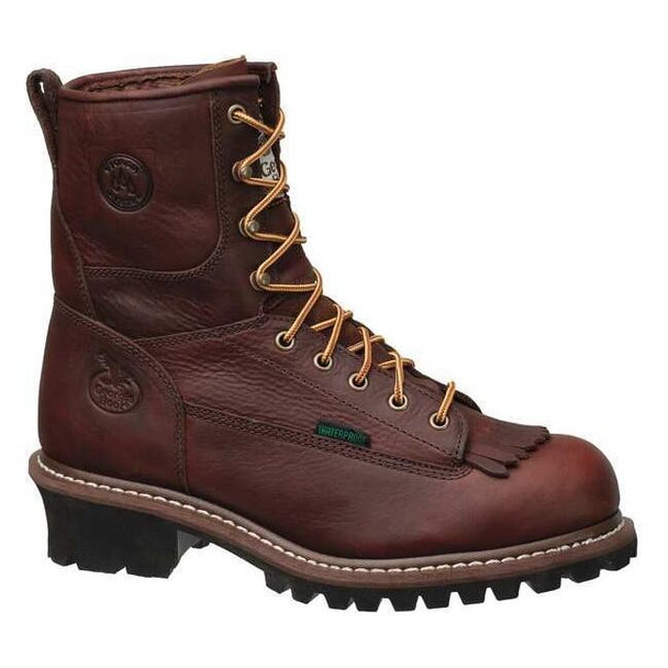 Men's Waterproof Work Boot, 11 M, Steel Toe, 8 in H, Chocolate, G7313